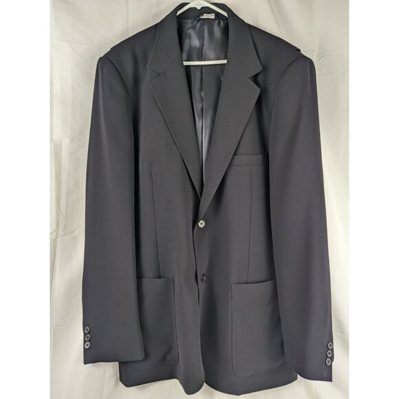 Duluth Trading Men 48T Blazer Sport Coat Jacket 2 Button Black Pockets Polyester
